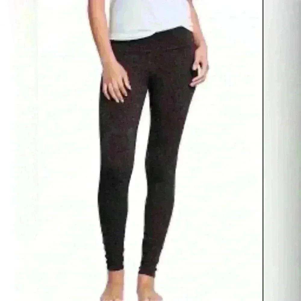 Old Navy Active Leggings Yoga Pants Go-Dry Womens Medium Leopard Print Gray 7365